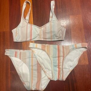 multi colored bikini - top is size m, bottoms are size s and m